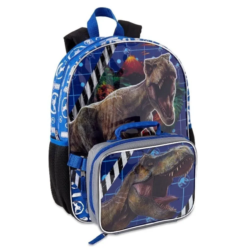 Jurassic World dinosaur backpack with lunch box
